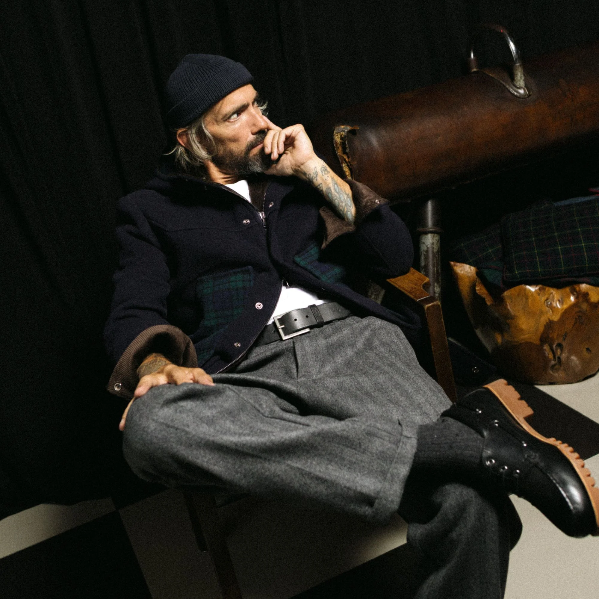 Caban in lana check Black Watch - Image 8