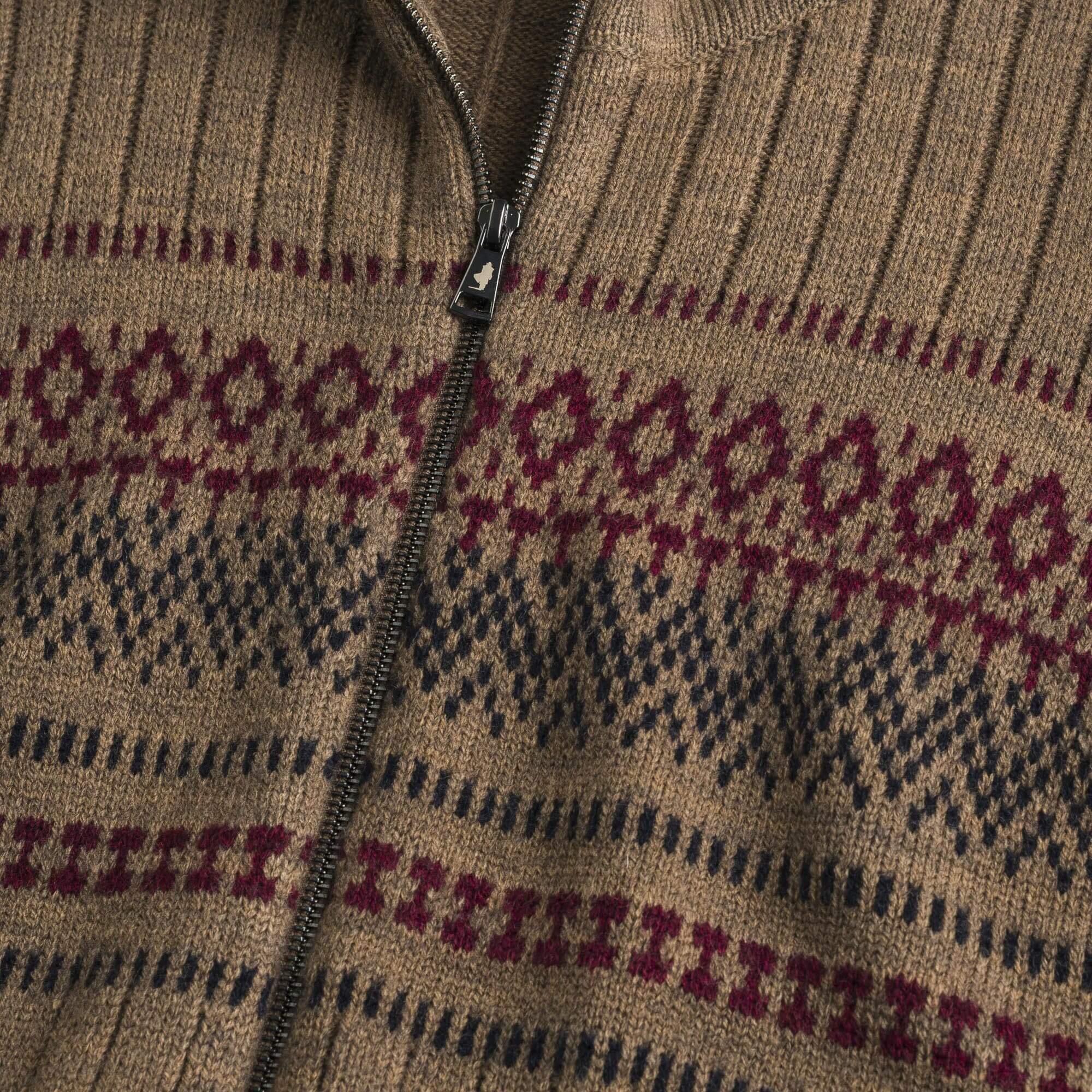 Cardigan Full Zip Jacquard Collo Alto - Image 3