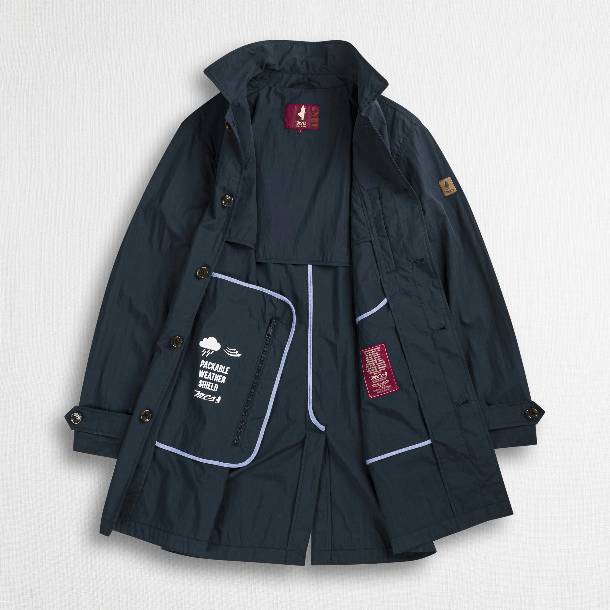Giacca Car Coat Pieghevole - Navy Blue - Image 3