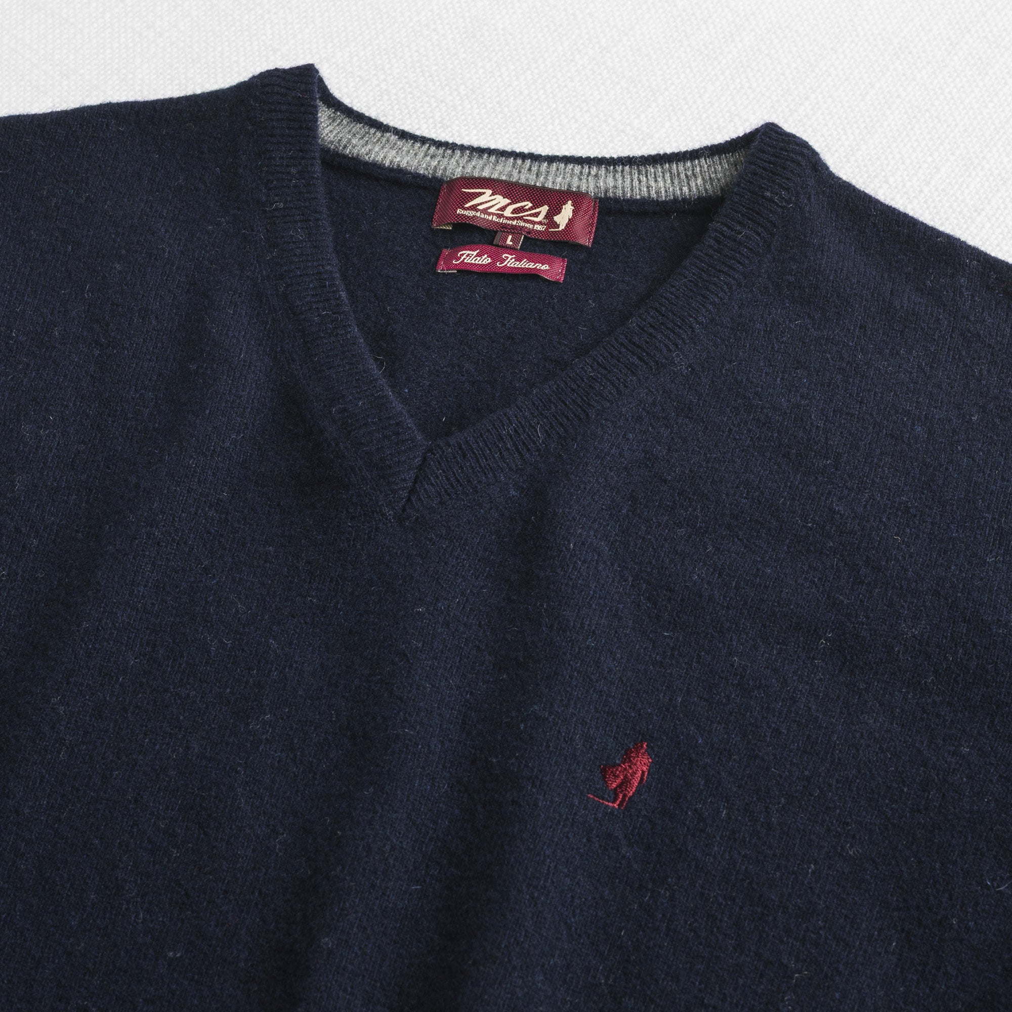 Maglia Collo a V in Misto Lana - Image 11