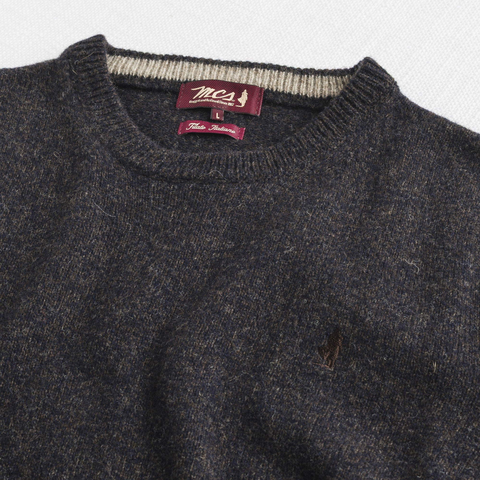 Maglione Girocollo Mouliné in Misto Lana - Image 3