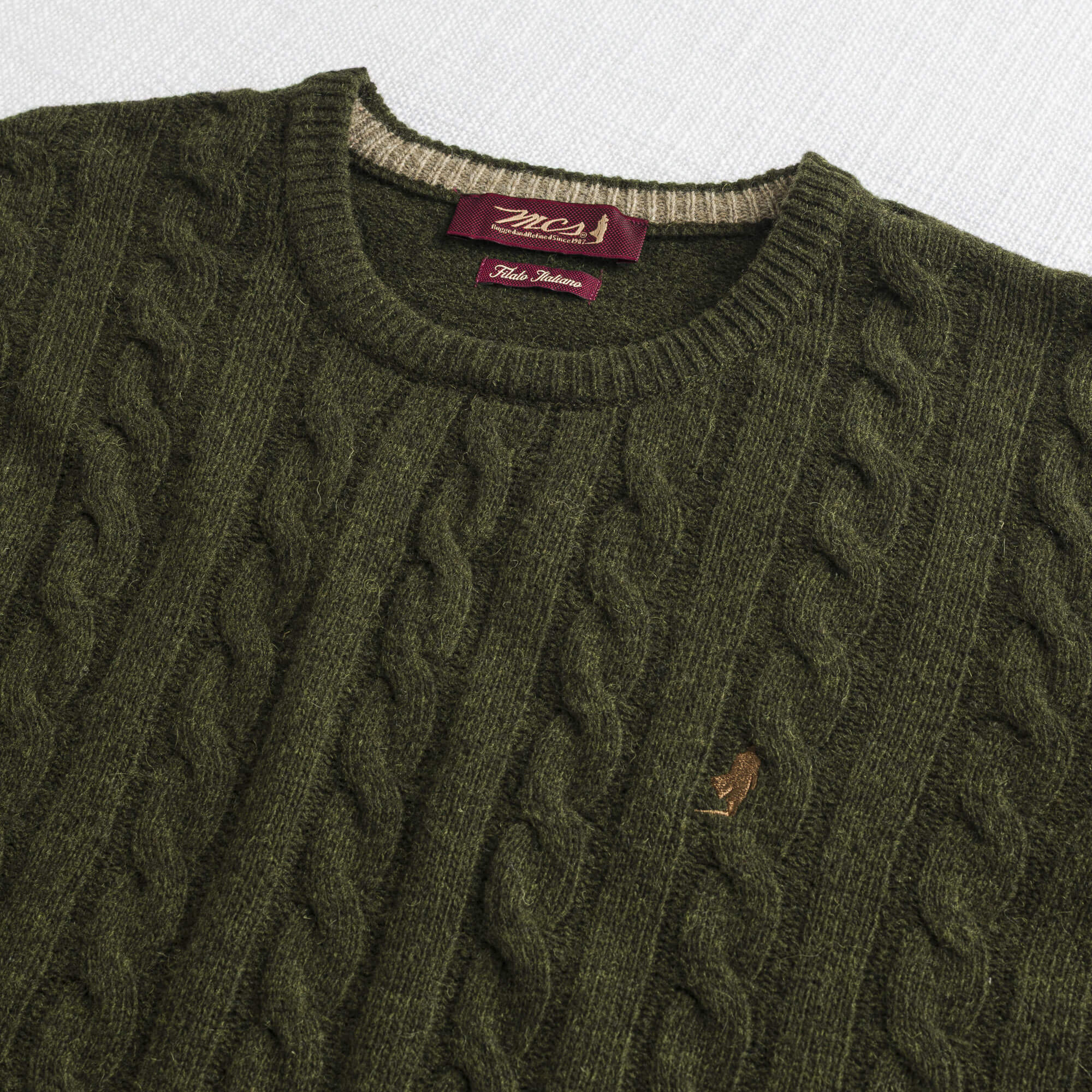 Maglione Girocollo a Trecce in Misto Lana - Image 3