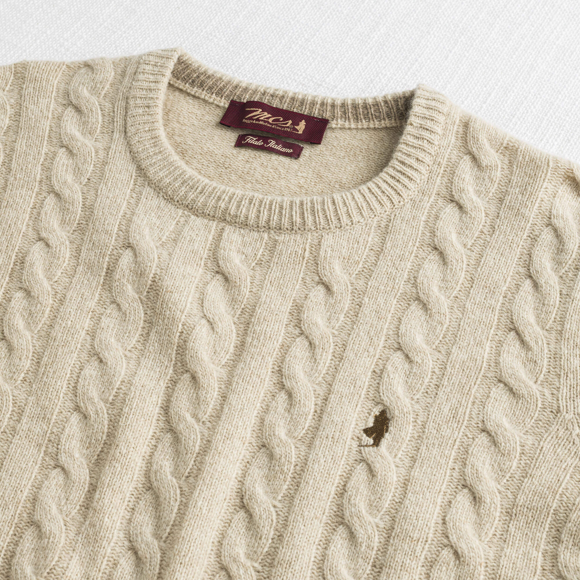 Maglione Girocollo a Trecce in Misto Lana - Image 6