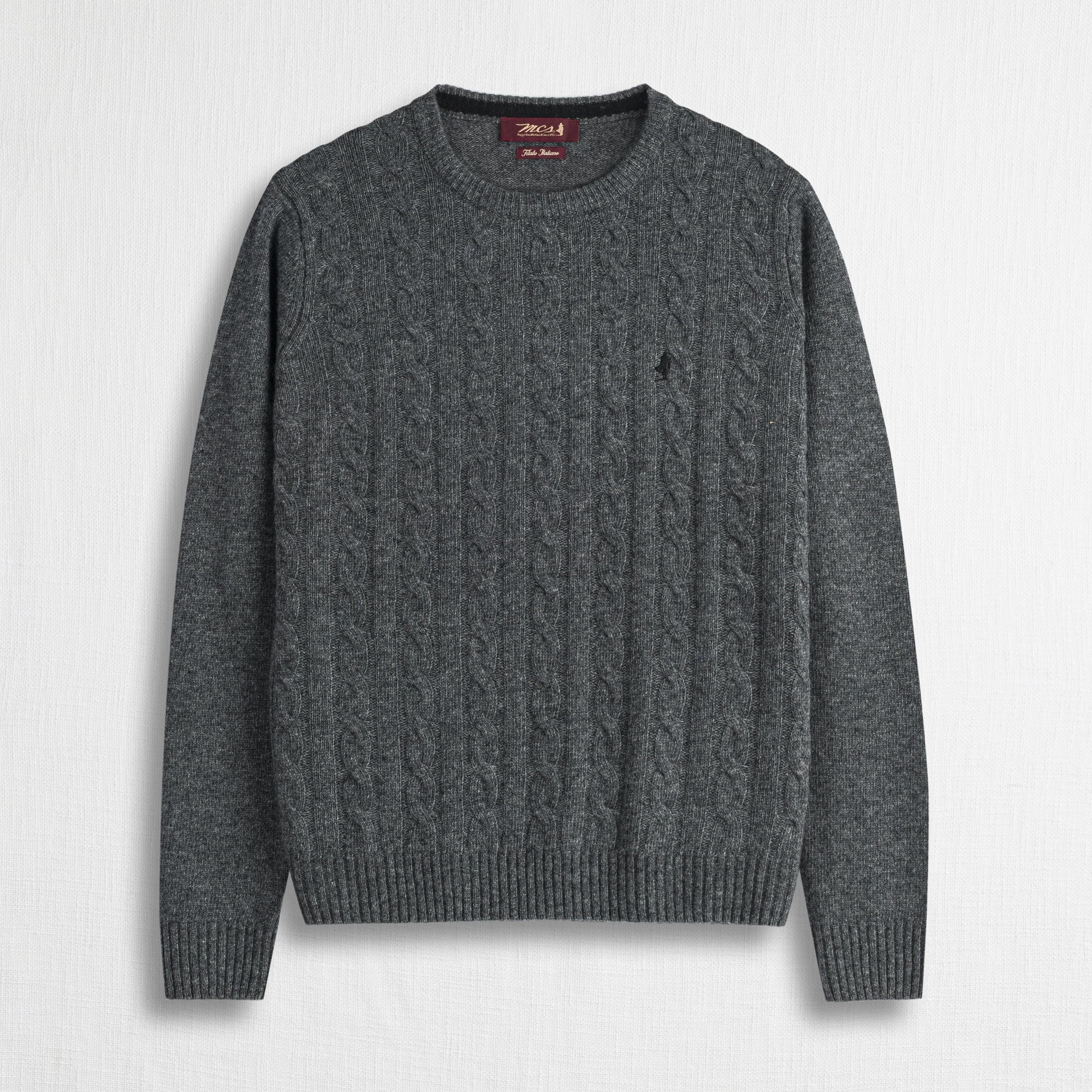 Maglione Girocollo a Trecce in Misto Lana - Image 7