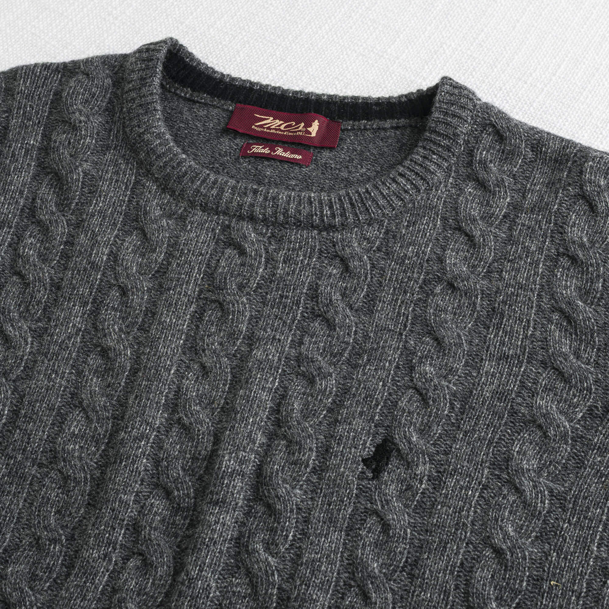 Maglione Girocollo a Trecce in Misto Lana - Image 9