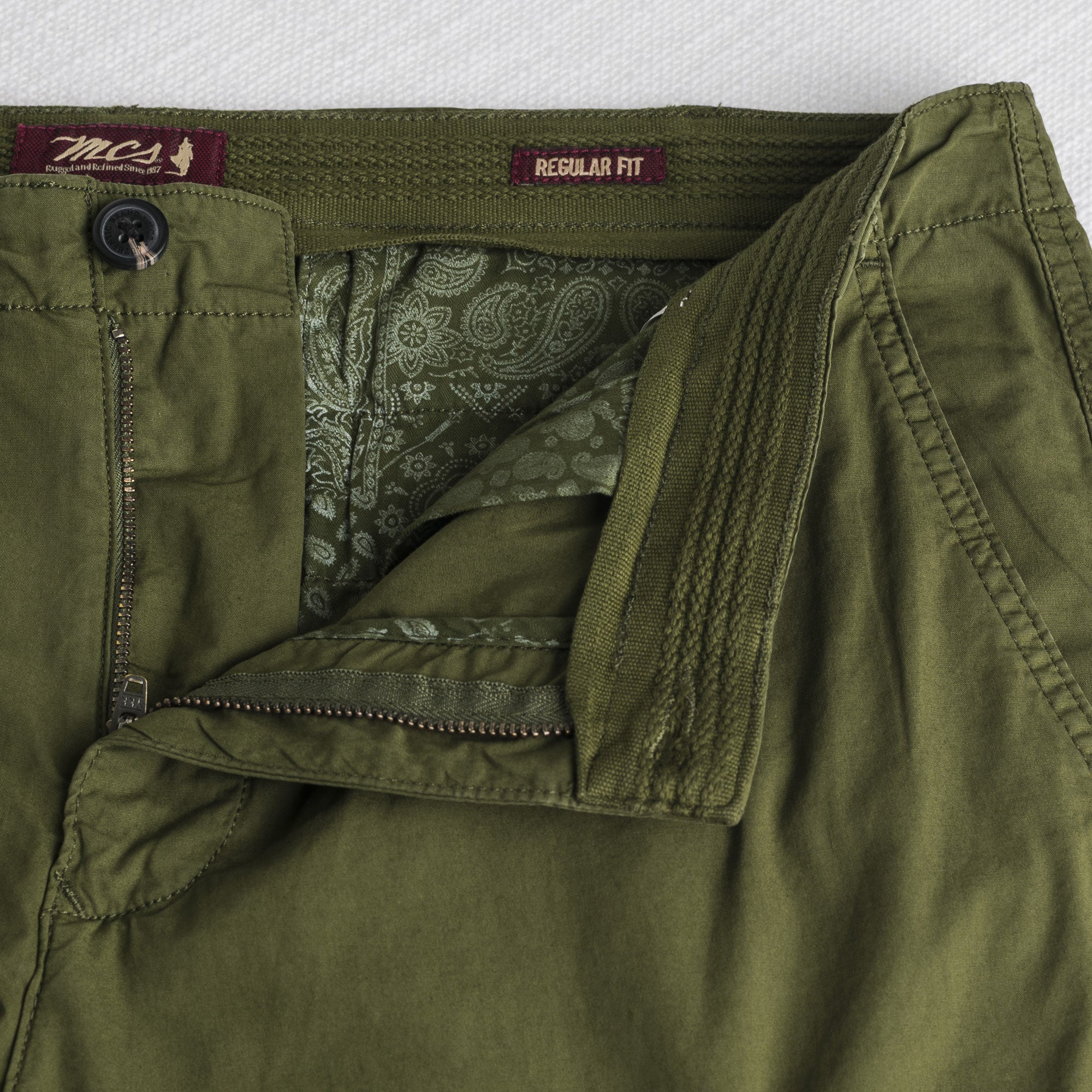 Pantalone cargo in popeline stretch - Dark Olive - Image 4