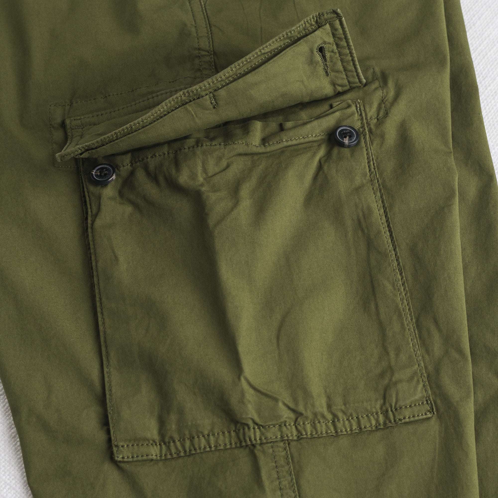 Pantalone cargo in popeline stretch - Dark Olive - Image 6