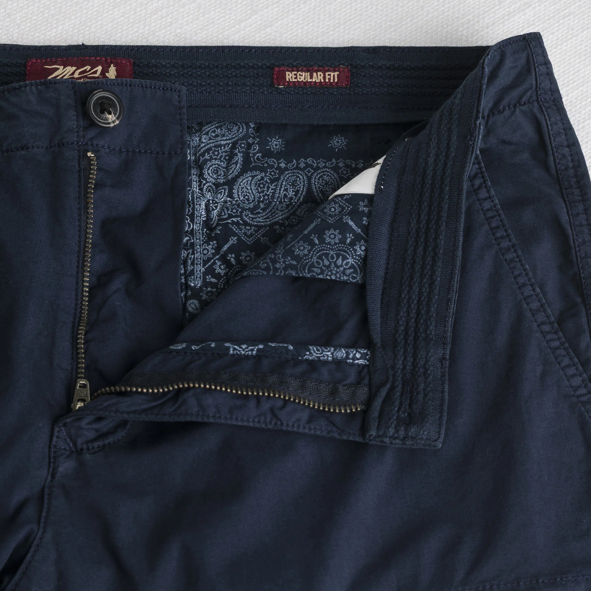 Pantalone cargo in popeline stretch - Navy Blue - Image 4