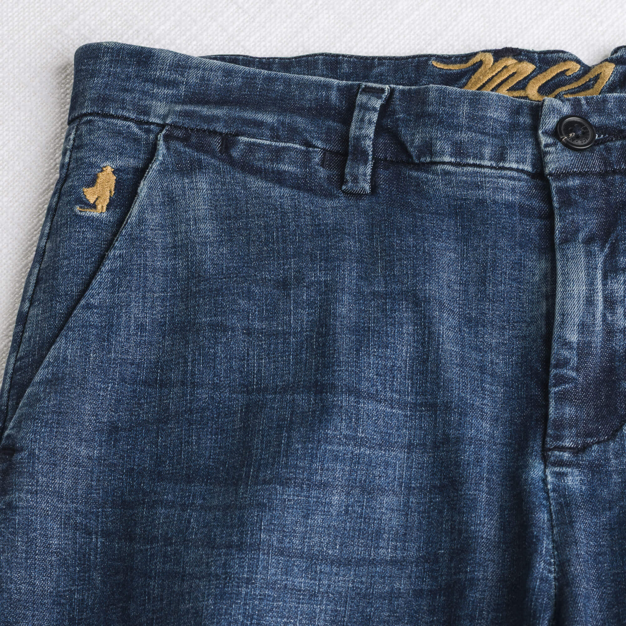 Pantalone chino in denim leggero - Mid Blue - Image 3