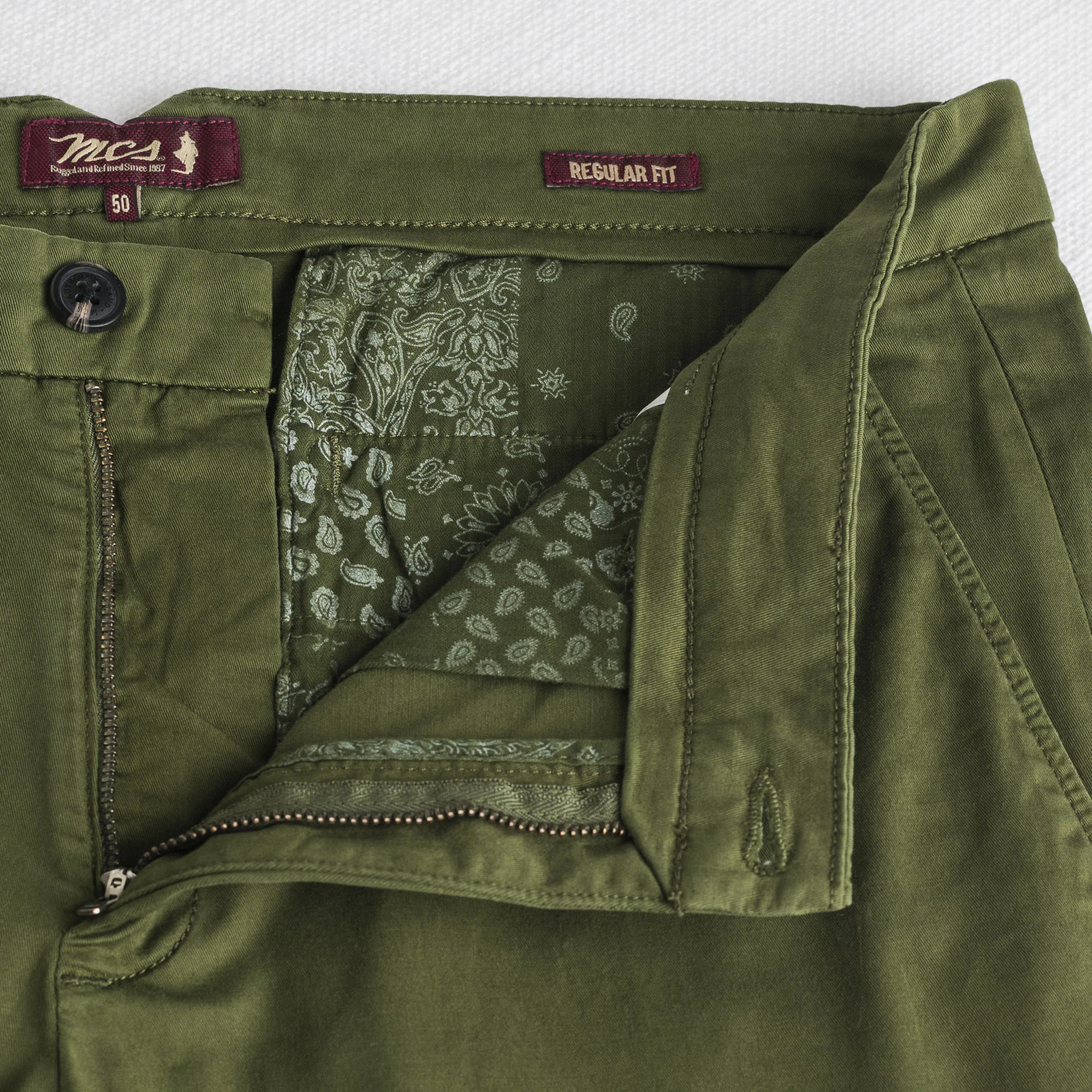 Pantalone chino in gabardina stretch - Dark Olive - Image 4
