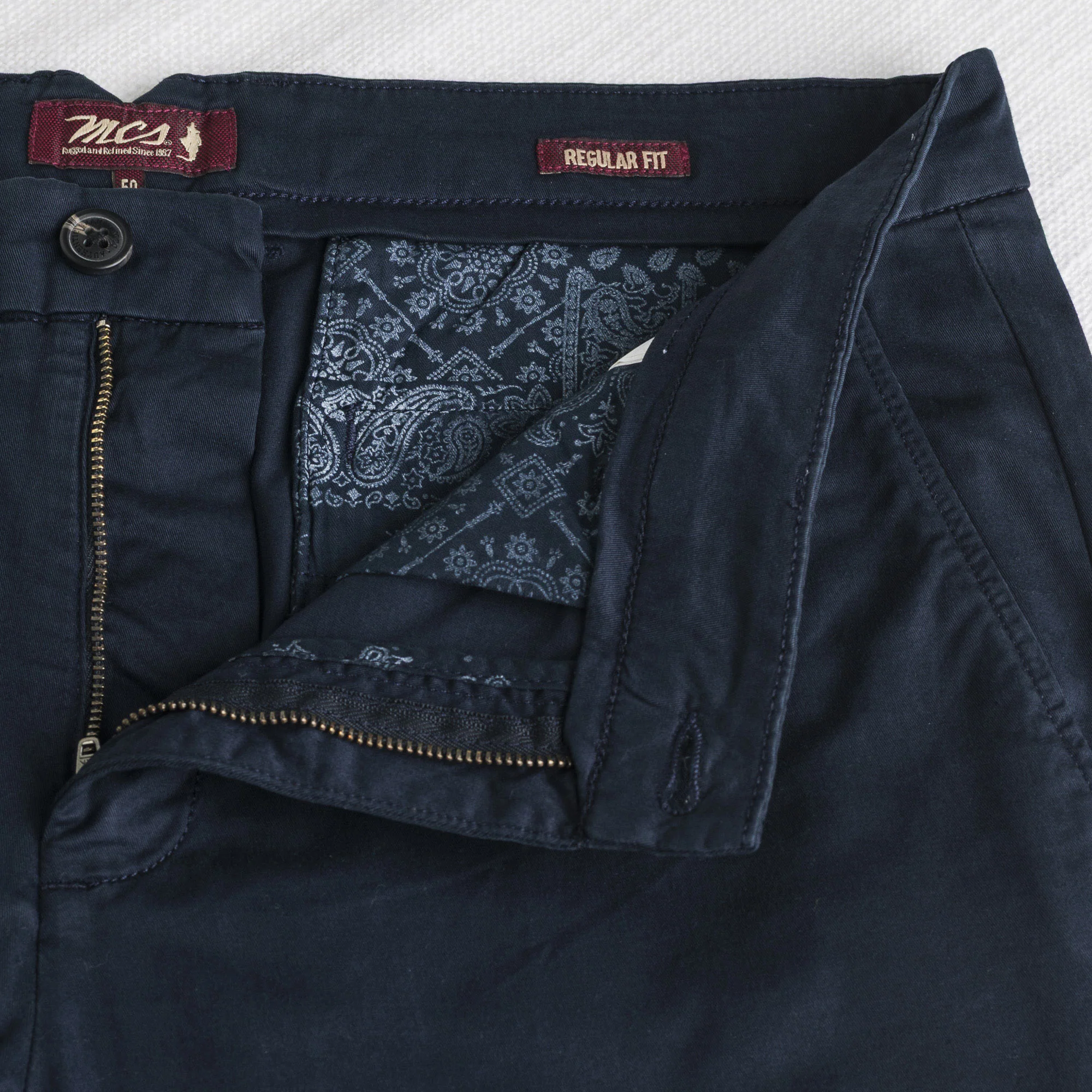 Pantalone chino in gabardina stretch - Navy Blue - Image 4