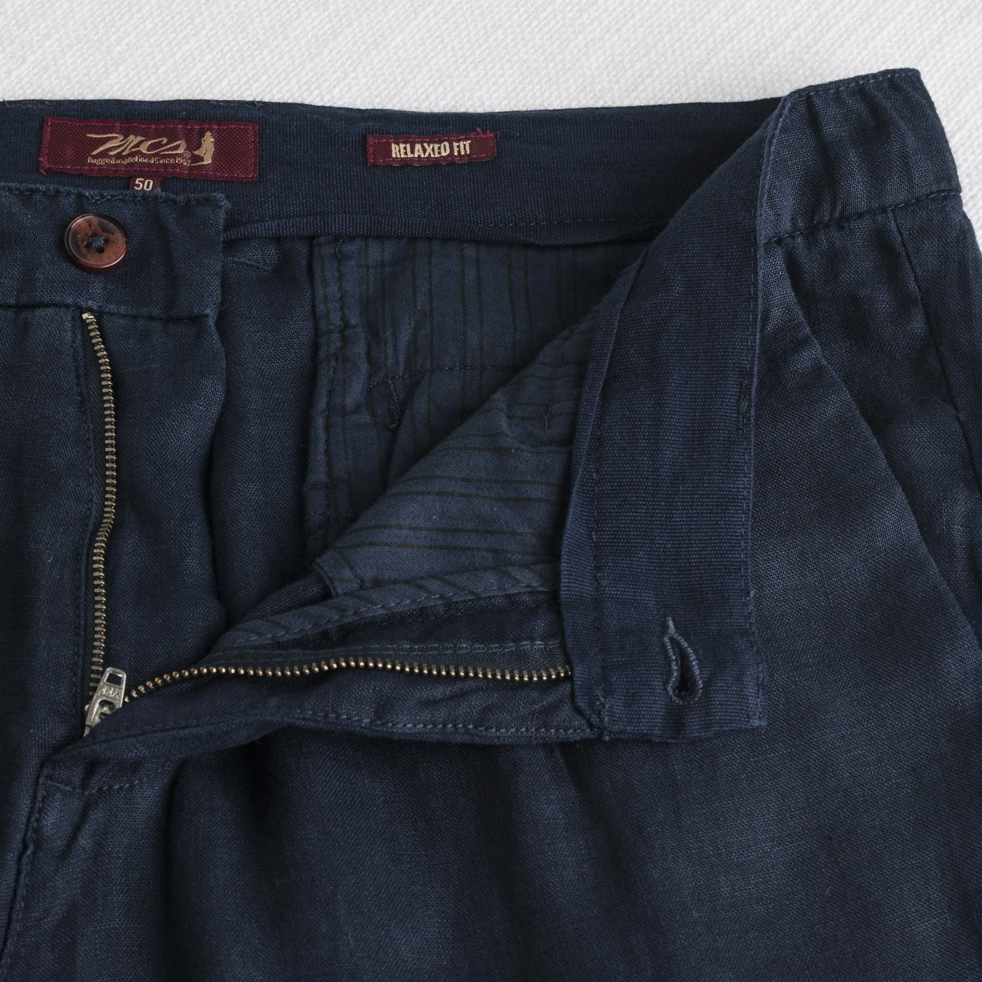 Pantalone chino in lino - Navy Blue - Image 4