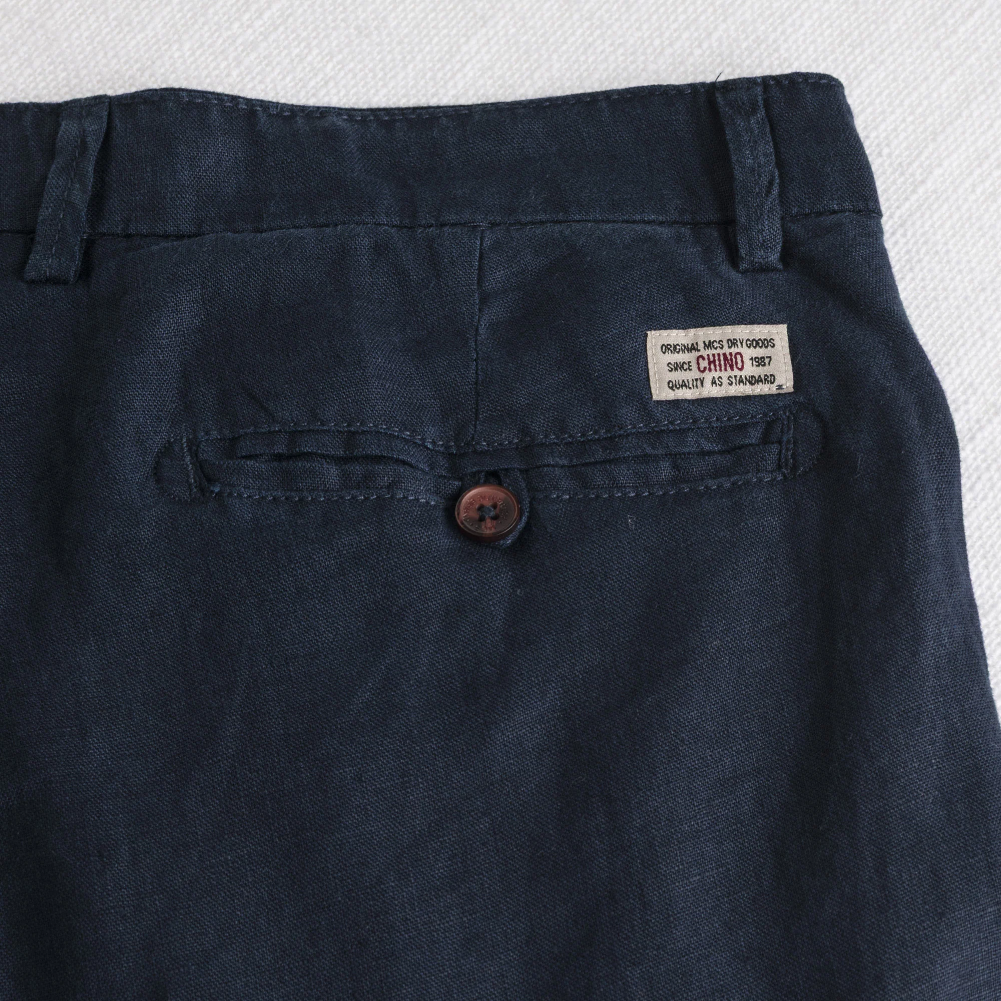 Pantalone chino in lino - Navy Blue - Image 5