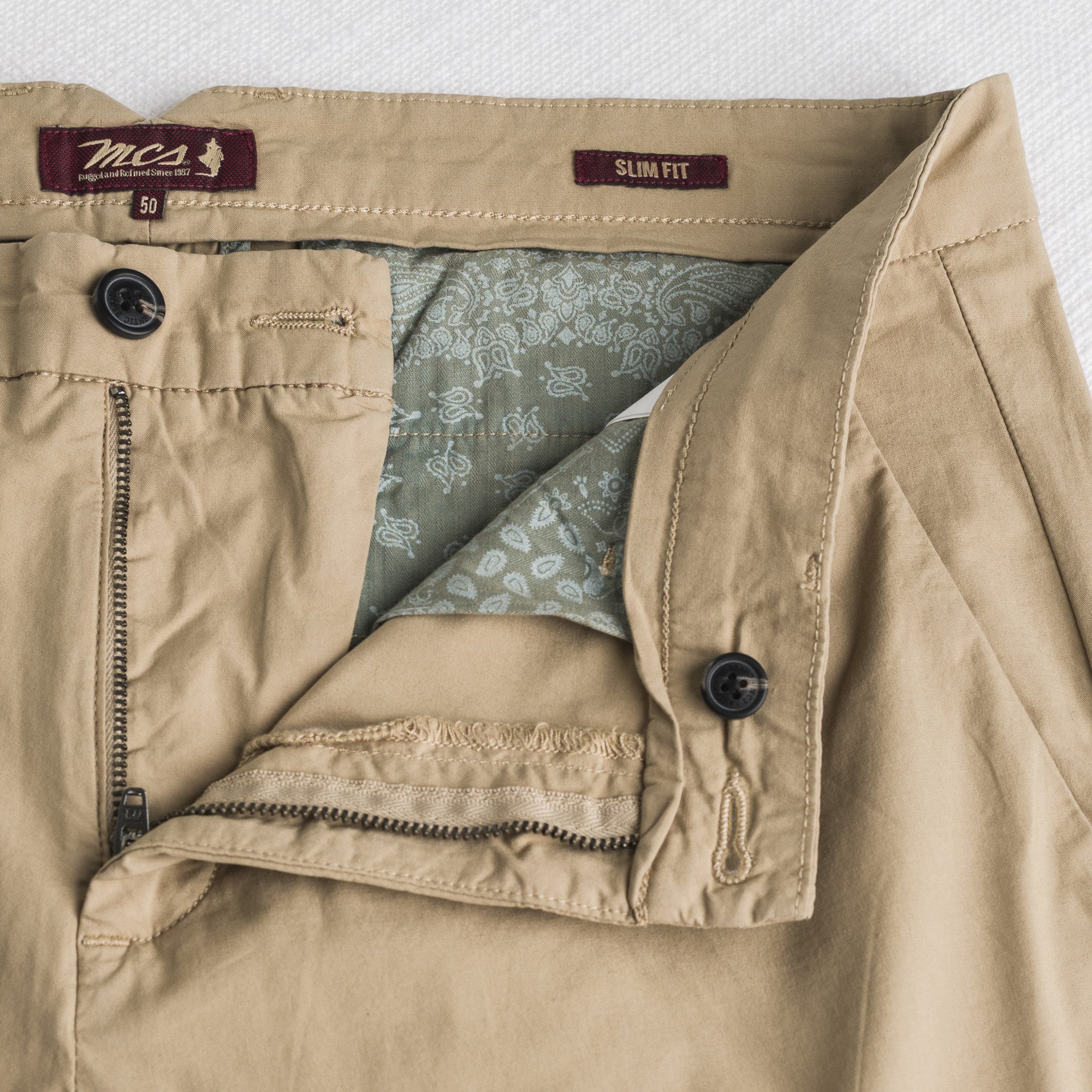 Pantalone chino in popeline stretch - Khaky - Image 4