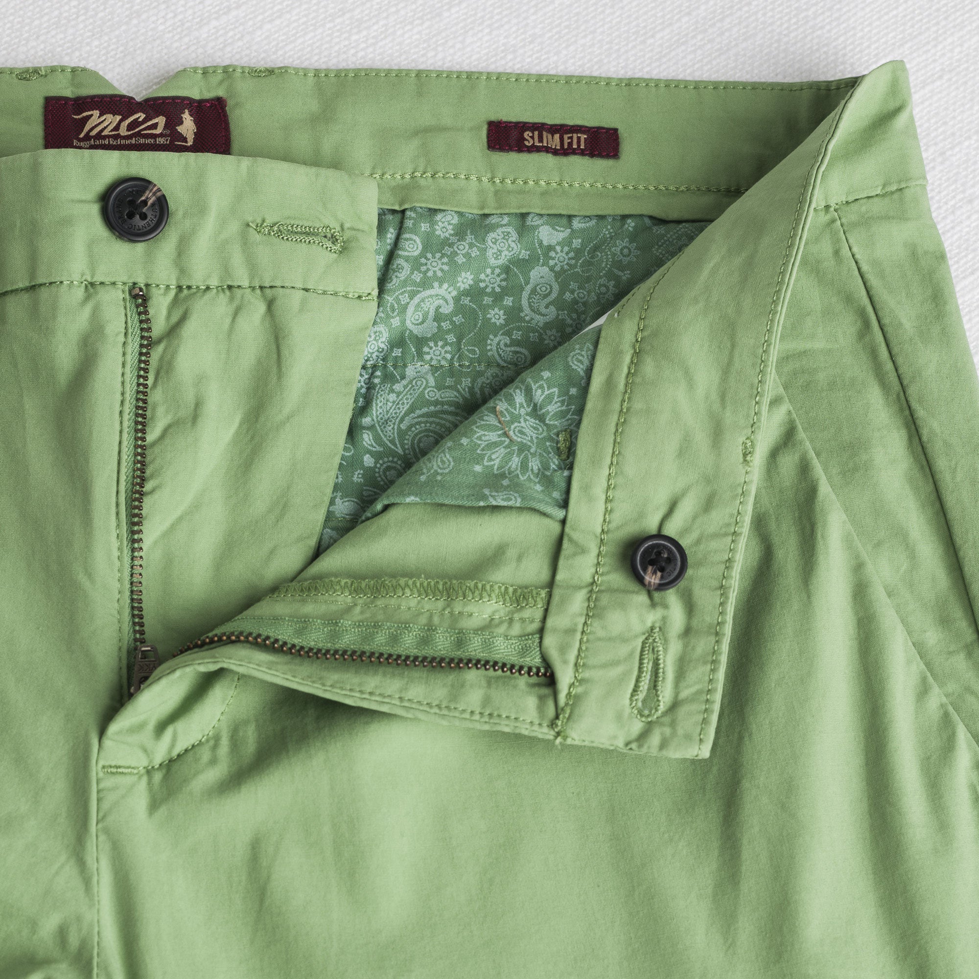 Pantalone chino in popeline stretch - Light Green - Image 4
