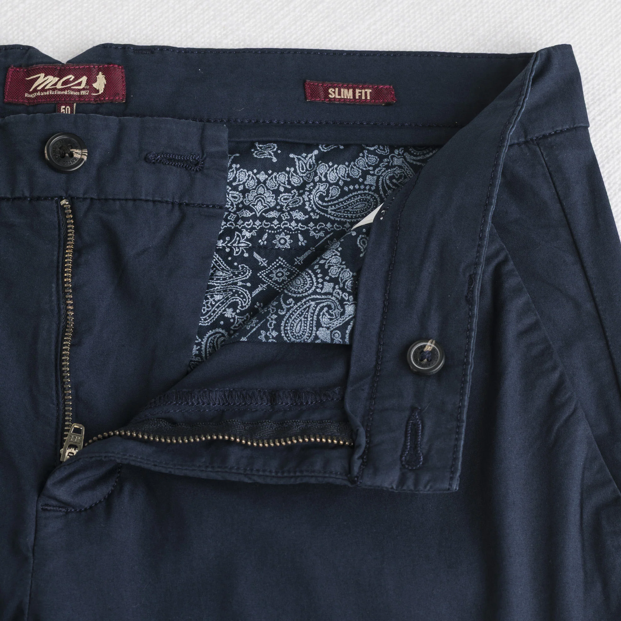 Pantalone chino in popeline stretch - Navy Blue - Image 4