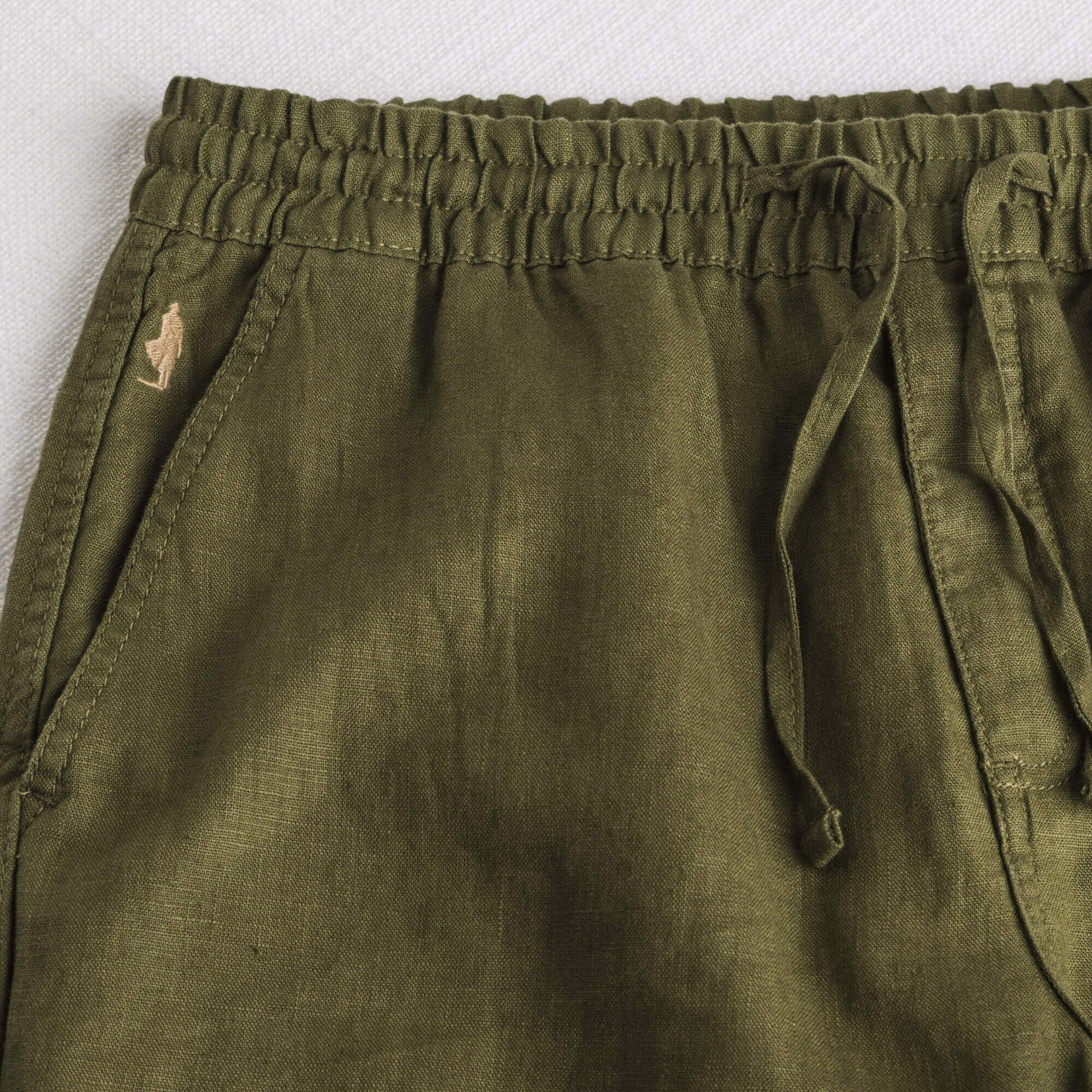 Pantaloni joggers estivi in lino - Dark Olive - Image 3