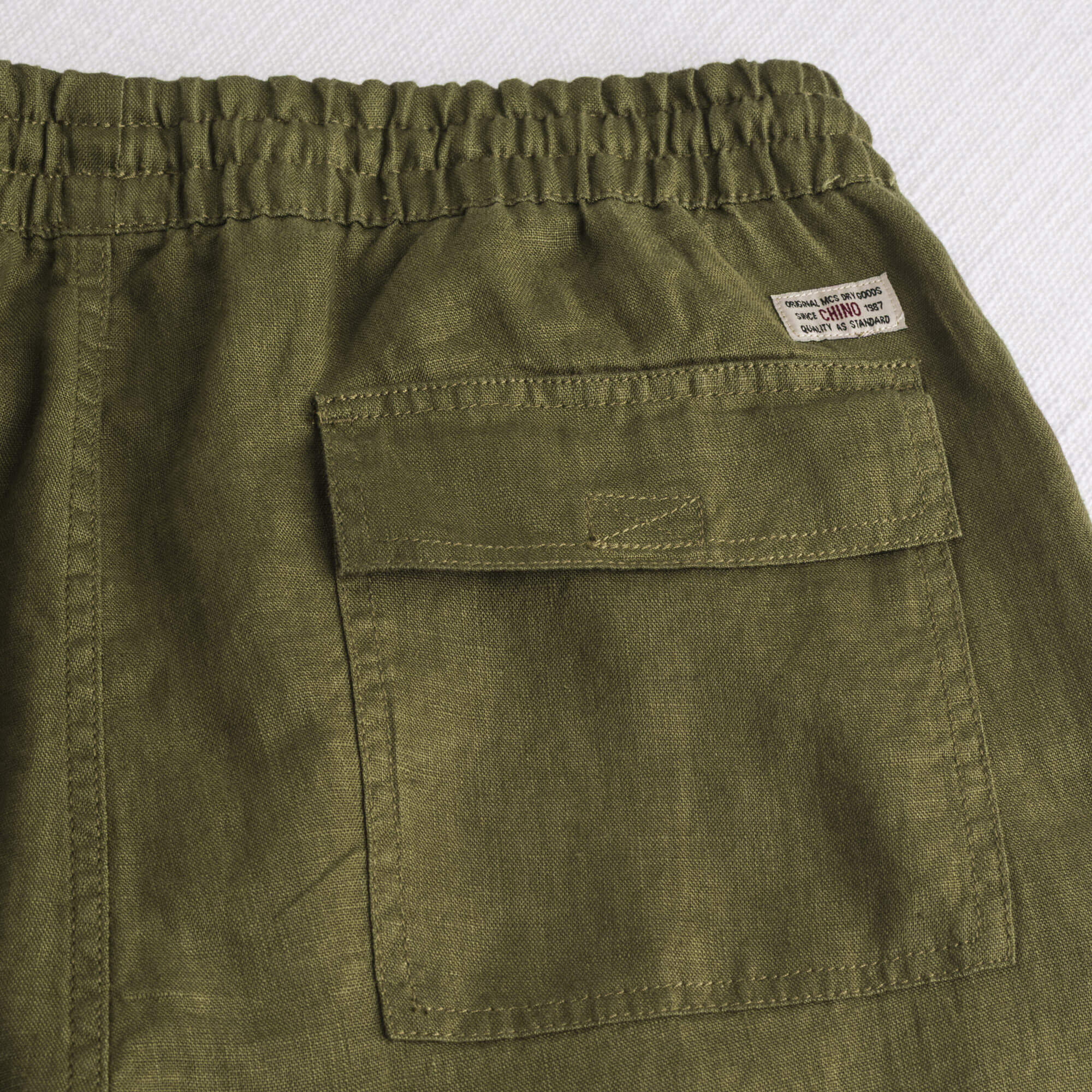 Pantaloni joggers estivi in lino - Dark Olive - Image 4