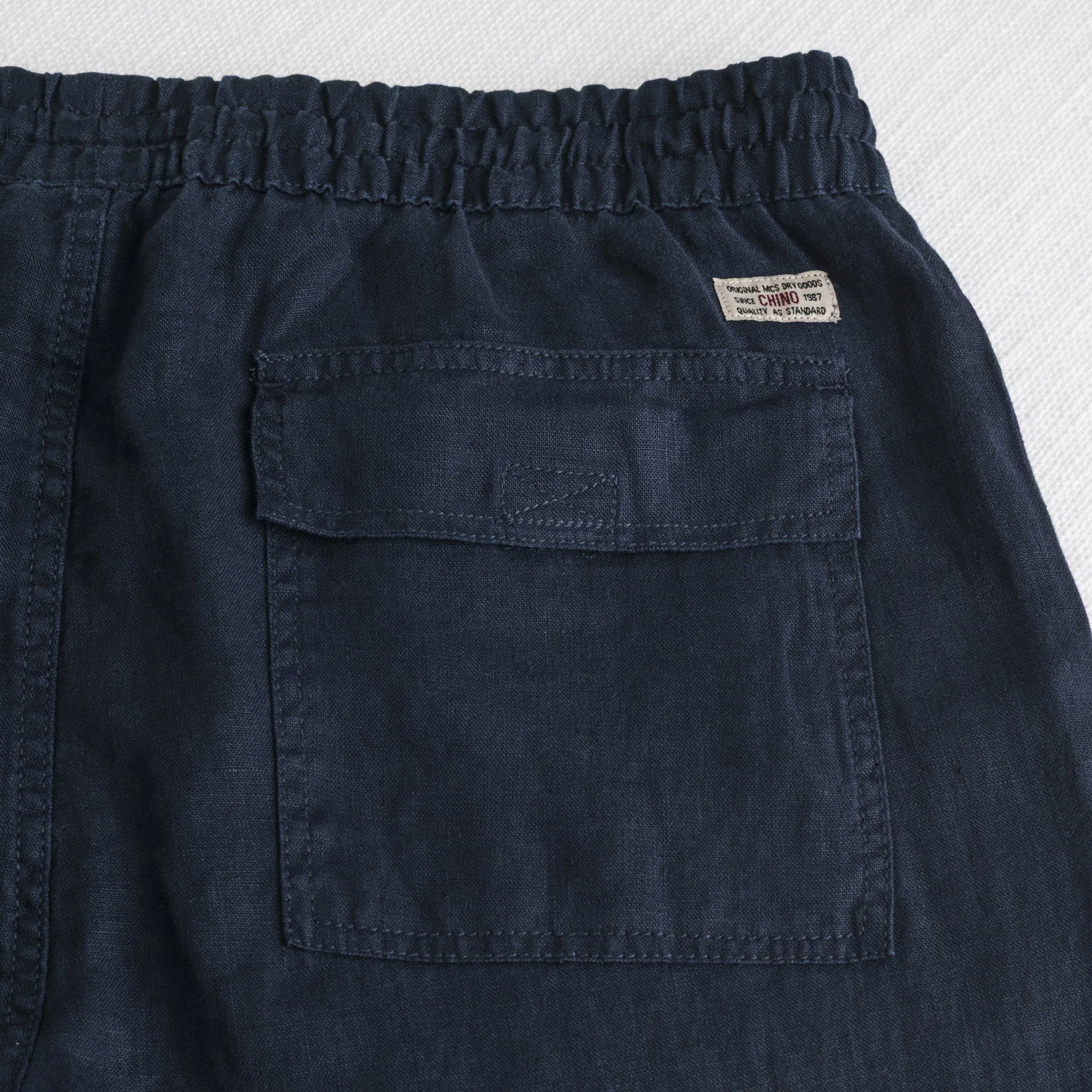 Pantaloni joggers estivi in lino - Navy Blue - Image 4