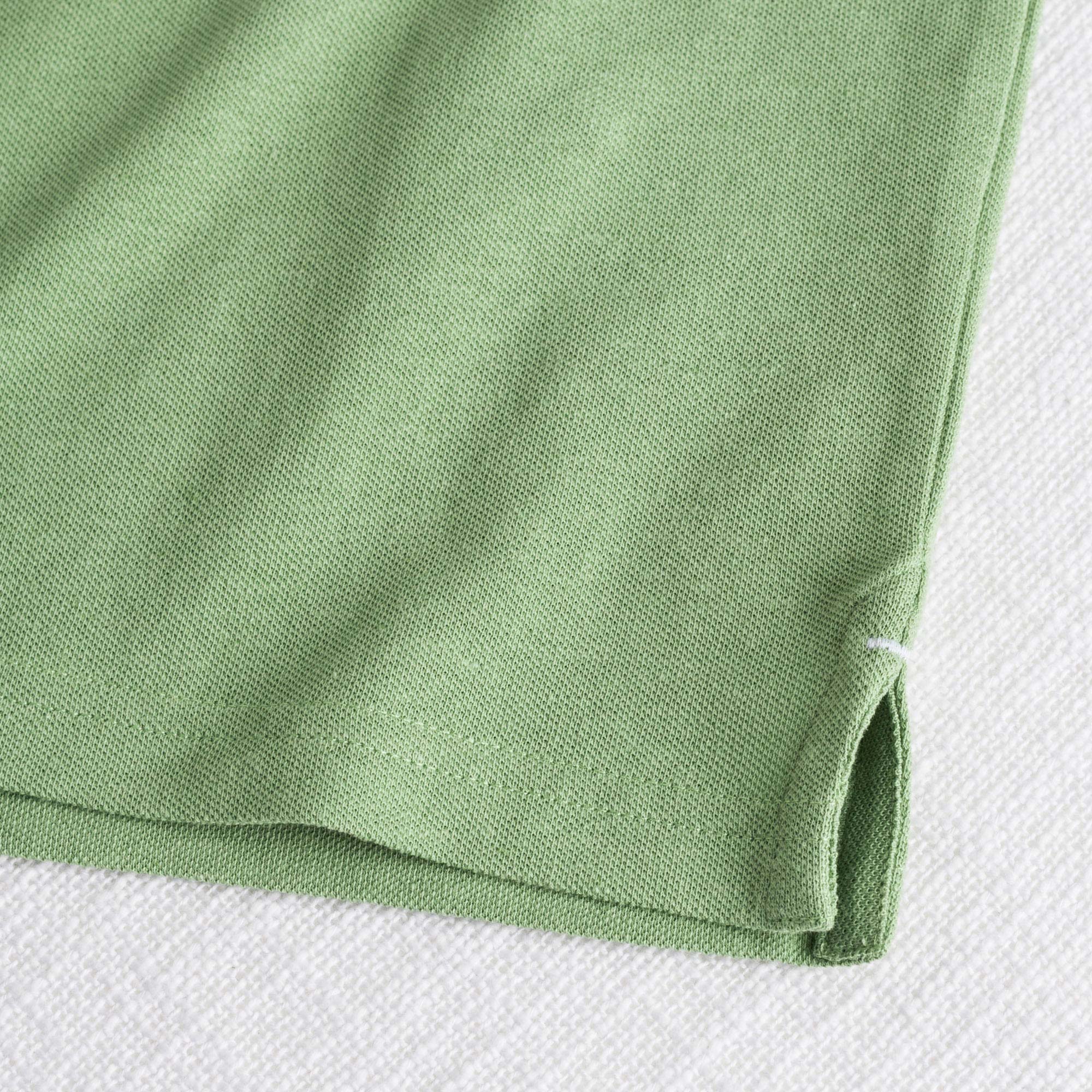 Polo misto cotone e lino - Light Green - Image 4