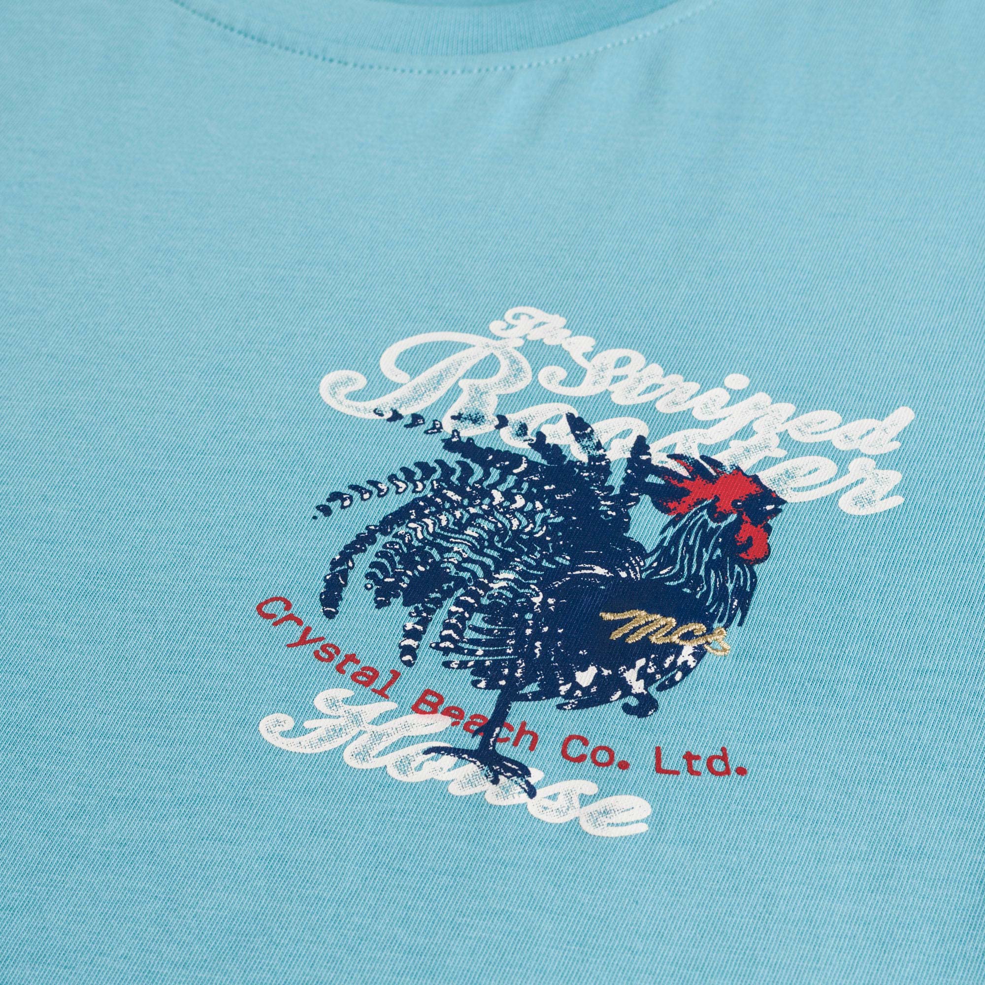 T-shirt in cotone con stampa artwork piccola - Sky Blue - Image 3